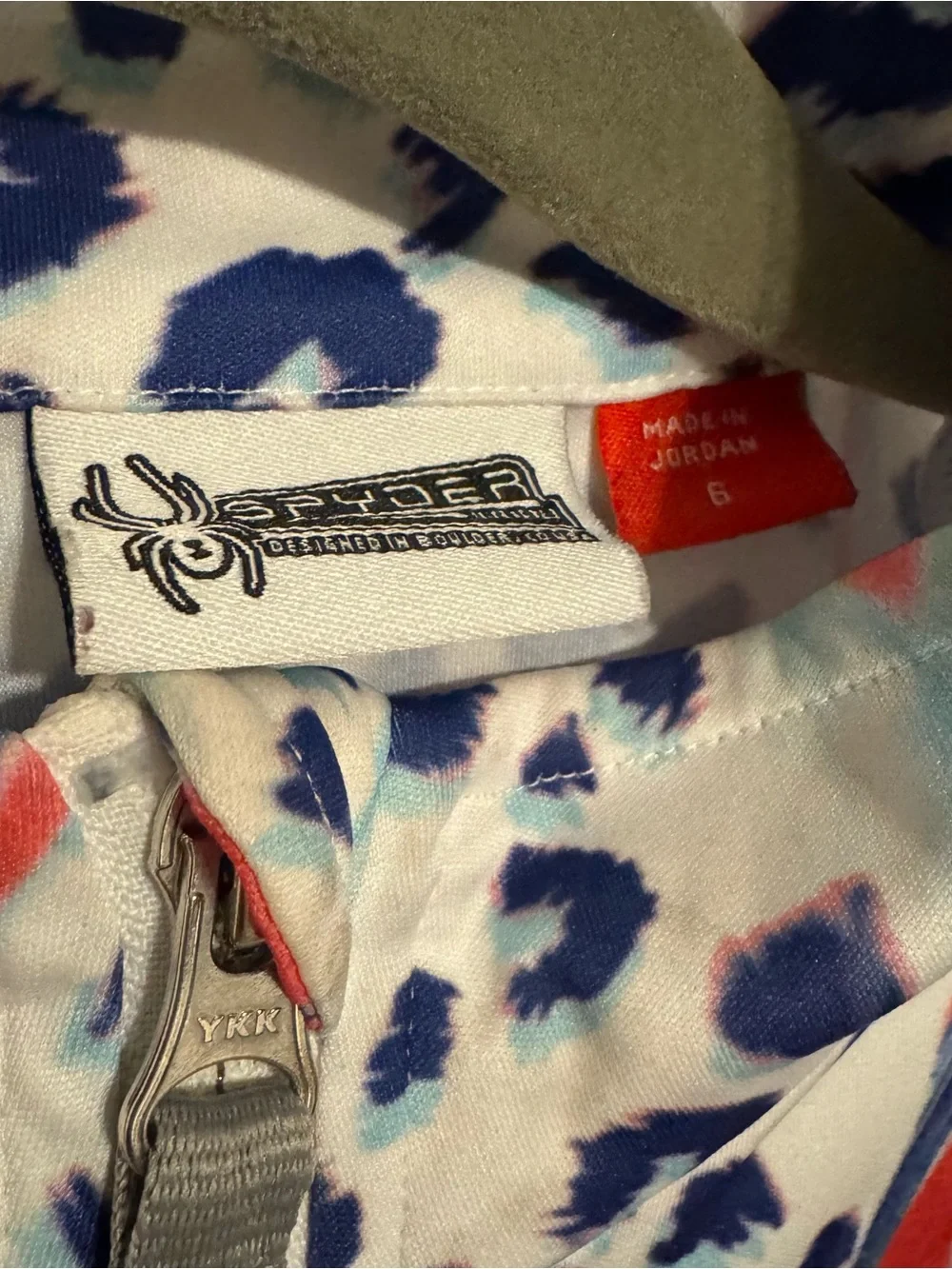 Spyder Girl's Bitsy Reflect Zip T-Neck marbled usa ski team layer red white blue